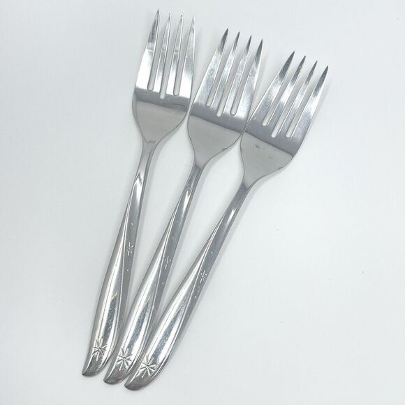 Oneida Community TWIN STAR Stainless Salad Forks 6.25” Set Of 3 Betty Crocker - Picture 1 of 6